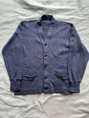 Vintage 1950s Rugby Flintwist Wool Blend Cardigan – Men’s Large